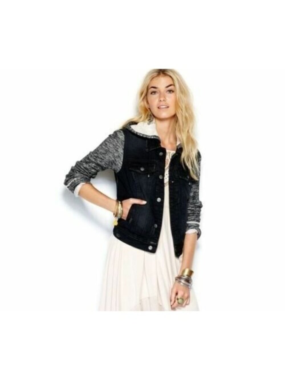 Free People Black Hooded Jacket Xtra Small  - New Tags - Picture 3 of 3